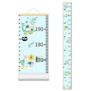 Flowers Plants Growth Chart for Kids Baby Height Chart Ruler Removable Canvas Wooden Frame Hanging Wall Rulers Measurement Charts for Floral Toddler Room Decor - 79"X7.9" with Beige Wood by TinyTreasures Baby Boutique