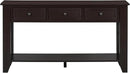Farmhouse Modern Console Table 55.4-Inch Entryway Sofa Table with Drawers & Storage Shelf for Living Room Hallway Entrance, Dark Coffee by CozyNest Decor