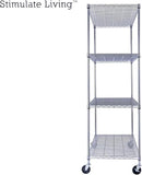 48"x24"x72" Prime Heavy Duty Chrome 4-Tier Wire Shelving NSF 3200 LBS MAX Capacity Storage Rack for Commercial, Hospital, School, Garage, and Kitchen Uses (with Wheels) by CozyNest Decor