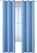 ChrisDowa Grommet Room Darkening Curtains for Bedroom and Living Room - 2 Panels Set Thermal Insulated Blackout Curtains (Sky Blue, 42W x 84L) by CozyNest Decor