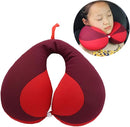 MOOB Travel Neck Pillow,Pillow for Baby Car Seat Comfortably Designed for Head, Neck, and Chin Support - Gifts for Toddler/Child/Kids,Yellow +Red by TinyTreasures Baby Boutique