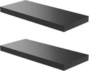 Floating Shelf, Set of 2 Wall Shelf, 24 in W x 12.75 in D x 2 in H Wooden Floating Wall Shelf with Invisible Brackets for Living Room/Bedroom/Bathroom/Kitchen Storage and Decor, Black by CozyNest Decor