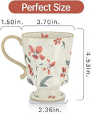 360ml -12.17oz Painted red Azalea Floral Ceramic Mug - Cute Coffee Cup for Latte,Espresso - Gift for Women, Dishwasher Safe by CozyNest Decor