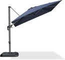 PURPLE LEAF 8 Feet Patio Umbrella Outdoor Cantilever Square Umbrella Aluminum Offset Umbrella with 360-degree Rotation for Garden Deck Pool Patio, Navy Blue by GreenHaven Gardens