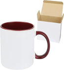 11oz White Ceramic Sublimation Coffee Mug in White Gift Box, 6 New Mixed Colors, Case of 6 by CozyNest Decor