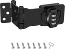 1 Pack Password Rotary Hasp Locks, Collapsible Solid 304 Stainless Steel File Cabinet Lock Desk Drawer Lock, for 90 Degree and 180 Degree Drawers, Dabinets, Doors, Flip Barn Door, Outdoor (Black) by TinyTreasures Baby Boutique
