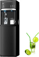 IKT Self-Cleaning Bottom Load Hot and Cold Water Cooler Dispenser with Ice Maker for 5 Gallon Bottle 22lbs Daily Capacity Perfect for Home Black by CozyNest Decor