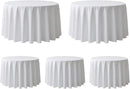 Surmente 132 inch Round tablecloths -5 Pack White Round Table Cloths, Polyester Fabric Table Covers for Weddings, Banquets, or Restaurants by CozyNest Decor