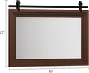 ALBAD Farmhouse Wood Framed Wall Mirror, Natural Wood and Framed Wall Mounted Bathroom Vanity Mirror for Farmhouse Decor, Vertical or Horizontal Hanging by CozyNest Decor