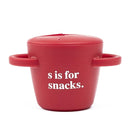 Snack Cups for Toddlers by Bella Tunno, Silicone Spill Proof Food Container with Lid, Babies & Kids 6-12 Months, S is for Snacks by TinyTreasures Baby Boutique