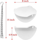 4 Pcs 8 inch Hanging Planter Pots,Self-Watering Round Hanging Basket with Water Tray and Metal Chain,Succulent Flower Plant Pot Container for Indoor Outdoor Garden Balcony Wall Decor,White by GreenHaven Gardens