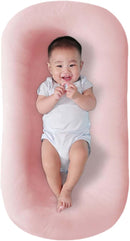 Baby Lounger for Newborn, Soft Organic Cotton Breathable Infant Lounger for for Home and Travel (Pink) by TinyTreasures Baby Boutique