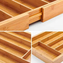 Utoplike Bamboo Cutlery Tray Silverware, Drawer Dividers for Kitchen Utensils, Flatware Tray Drawer Insert for knives, Gadgets and Garage Tools, Office Supplies by CozyNest Decor