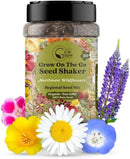 Geva Grow on The Go Seed Shaker - Northwest Wildflower Seeds Regional Mix - Organic, Non-GMO - 100% Pure Seed - 20 Different Wildflowers Seeds of Annual and Perennial, 2oz by GreenHaven Gardens