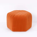 homary 18.5" Hexagonal Pouf Ottoman Upholstered, Velvet Footrest Rest Stools Modern Sofa Footrest Entryway Shoe Changing Stool, Low Coffee Table Footstool for Living Room/Bedroom/Entrway-Orange by CozyNest Decor