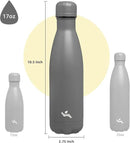 Insulated Water Bottles,17 oz Double Wall Stainless Steel Vacumm Metal Flask for Sports Travel,Gray by CozyNest Decor