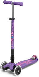 Micro Kickboard - Maxi Deluxe Foldable LED - Three Wheeled, Lean-to-Steer, Fold-to-Carry Swiss-Designed Micro Scooter for Kids with Motion-Activated Light-Up Wheels for Ages 5-12 by TinyTreasures Baby Boutique