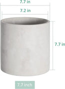 Plant Pots - 7.7 inch Cement Planters Indoor - Modern Grey Flower Pot with Drainage Hole - Home Office Decor by GreenHaven Gardens