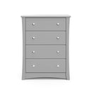Storkcraft Crescent 4 Drawer Chest (Pebble Gray) – GREENGUARD Gold Certified, Easy-to-Match Chest of Drawers for Nursery and Kids Bedroom, Dresser Organizer for Children’s Bedroom by TinyTreasures Baby Boutique