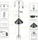 Deluxe Bird Feeding Station Kit - Wild Bird Feeder Hanging Pole With Multi Feeder, Suet Cage, Planter Hanger, and Squirrel Guard Baffle for Attracting Birds by GreenHaven Gardens
