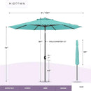 Midtown Umbrellas 10-Year-No-Fade - 9 Ft - UV Proof Tangerine Polyester Fabric - Umbrella Outdoor Patio, Auto-Tilt Aluminum Frame Patio Umbrella for Garden, Pool & Deck - Black Pole by GreenHaven Gardens