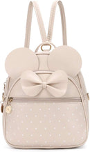 KL928 Girls Bowknot Polka Dot Cute Mini Backpack Small Daypacks Convertible Shoulder Bag Purse for Women by TinyTreasures Baby Boutique