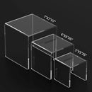 HIIMIEI Clear Acrylic Display Risers 2 Sets, 3-Tier Risers Stands Showcase for Amiibo Funko Pop Figures, Dessert, Jewelry-5"x6"x7" by CozyNest Decor
