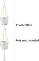 Belit 2 Pack Double Macrame Plant Hangers 2 Tier Hanging Planter Basket Decorative Flower Pot Holder Rope for Indoor Outdoor Home Decor 51 Inch by GreenHaven Gardens