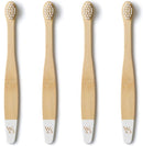 Wild & Stone Organic Baby Bamboo Toothbrushes | 4 Pack | Soft Bristles | 100% Compostable Handle | BPA Free | Vegan Baby Toothbrushes (White) by TinyTreasures Baby Boutique