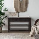 Solid Wood Console Table,Sofa Table with Storage Drawers and Bottom Shelf,Entryway Table for Entry Hallway Foyer,Fully Assembled (48.8" Distressed Black) by CozyNest Decor