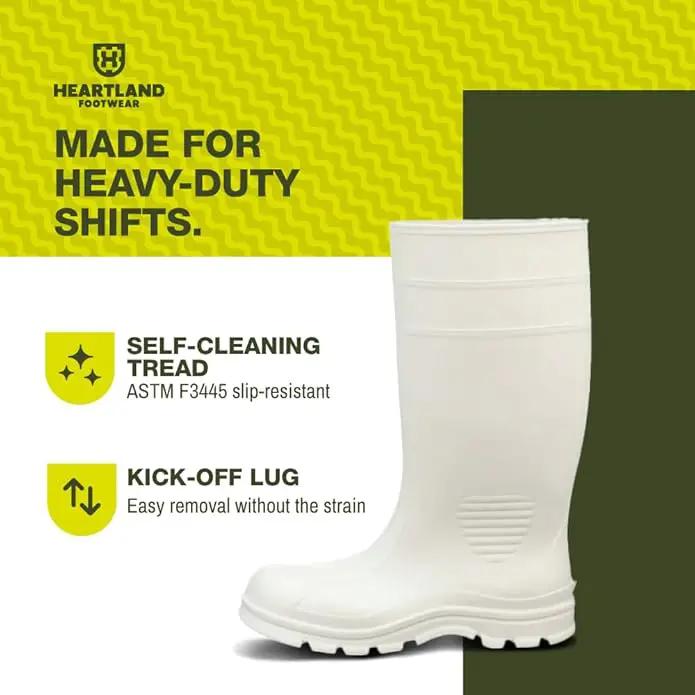 Heartland Dockside Waterproof Work Boots for Men and Women - Durable, Flexible PVC Boots for Marine Work with Easy On/Off, Slip-Resistant Outsoles, photo 5 of 7