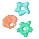 Itzy Ritzy Water-Filled Teethers - Cold Cutie Coolers Textured On Both Sides to Massage Sore Gums & Emerging Teeth - Can Be Chilled in Refrigerator, Set of 3 Seaside Water Teethers by TinyTreasures Baby Boutique
