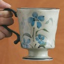 360ml -12.17oz Painted Forget-Me-Not Floral Ceramic Mug - Cute Coffee Cup for Latte, Espresso - Gift for Women, Dishwasher Safe by CozyNest Decor