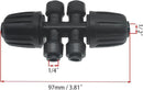 4pcs 1/2'' to 1/4'' Barbed Tee Quick Connector Push-to-Fit 6 Way Drip Irrigation Fittings by GreenHaven Gardens