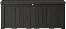 150 Gallon Outdoor Storage Box Waterproof Lockable Resin Deck Box Large, Patio Storage Bin for Pool Accessories Cushion Furniture, Garden Tools, UV-Resistant Outside Delivery Black by GreenHaven Gardens
