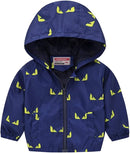 TUIJI Toddler Boys Girls Cartoon Print Zip Jacket Hooded Trench Lightweight Kids Coats Windbreaker Outdoor Cute Dust Coats by TinyTreasures Baby Boutique