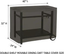Outdoor Dining Cart Cover for Royal Gourmet Double-Shelf Movable Prep Grill Side Table Heavy Duty Waterproof Cover for Stainless Steel Top BBQ Pizza Oven Kitchen Work Table, Black by GreenHaven Gardens