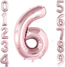 GOER 2 Pcs 42 Inch Rose Gold Foil Balloons Number 6,Huge Number Balloons for 6th 66th Birthday Party Supplies Anniversary Decorations by TinyTreasures Baby Boutique