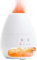 Ultrasonic Essential Oil Diffuser with Himalayan Salt Rock,Flame Oil Diffuser with 2 Color Light,Small Aromatherapy Oil Diffuser with Auto Off Function for Home, Office,Spa,100ML by TinyTreasures Baby Boutique