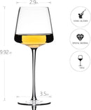 Hand Blown Red Wine Glasses Set of 4 – 23 oz Burgundy Wine Glasses With Long Stem – Large Premium Crystal Wine Glass – Unique Gift for Wedding, Anniversary, Mother’s Day – Clear Christmas, Birthday by CozyNest Decor