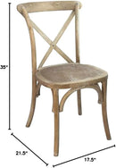 EMMA + OLIVER Natural with White Grain X-Back Chair by CozyNest Decor