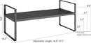 16.5~27.1" Expandable Shelf Organizer, 1Pack 10.2" Wide Stackable Cabinet Shelf Organizers, Black Metal Sturdy Kitchen Counter Storage for Countertop, Adjustable Height Spice Rack by CozyNest Decor