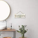 Bathroom Sign Wall Decor, Bathroom Wall Art with Plant Print, Rustic Farmhouse Wall Hanging Plaque Home Kitchen Decorative Bathroom, 4.7 x 13.7 inches by CozyNest Decor