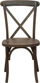 EMMA + OLIVER 2-Pack Gray Wash Dark Driftwood X-Back Chair by CozyNest Decor
