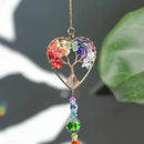 3pcs Tree of Life Chakra Crystal Suncatcher Windows Hanging Gloden Sun Catchers Decor with Prisms for Car, Feng Shui House Warming Gift for Home by GreenHaven Gardens