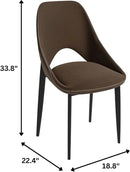 LeisureMod Amalfi Upholstered Fabric Dining Chair – Modern Side Chair with Iron Legs, Mid-Century Accent Chair for Dining Room or Kitchen by CozyNest Decor