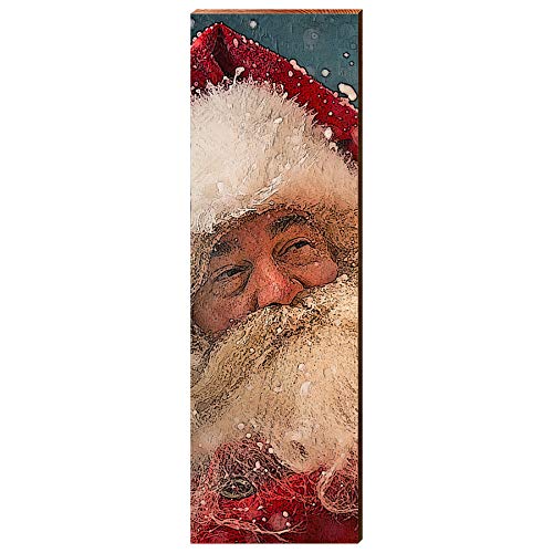 Jolly Santa Home Decor Art Print on Real Wood