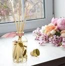 LOVSPA Reed Diffuser Set, Pink Peony Scented Oil Diffuser with Sticks, Home Fragrance Accessories for Bathroom Shelf Decor, Aroma Diffusers for Home or Office Desk, USA Made by CozyNest Decor