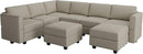Belffin Modular Sectional Sofa with Storage Seat Oversized U Shaped Couch with Reversible Chaise Sofa Set with Ottoman Velvet Grey by CozyNest Decor