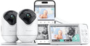 VistaView Smart WiFi Baby Monitor with 2 Cameras- 5” 1080P Split Screen & 2K Camera App Control, Cry & Motion Alerts, Night Vision, 5000mAh Battery, 2-Way Talk, Triple Security, 1279ft Range by TinyTreasures Baby Boutique
